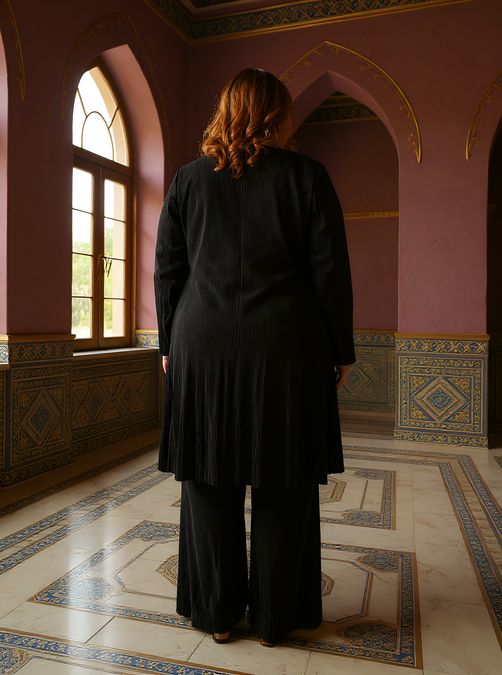 Solid Pleated Kurta Set