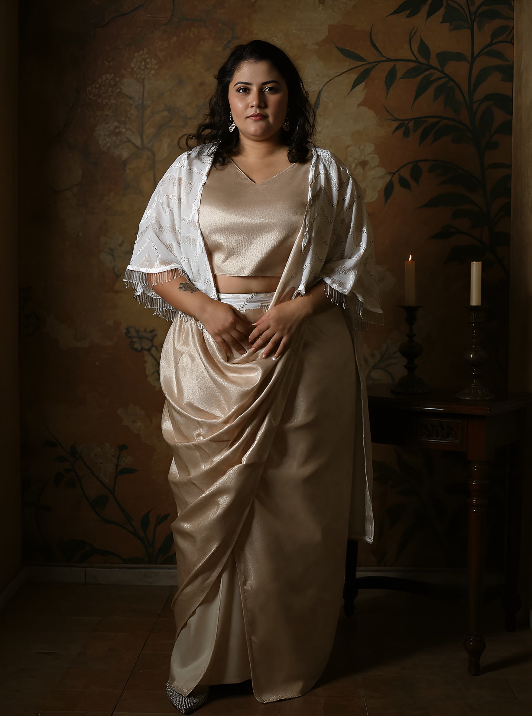 Bijou Cape Pre-Draped Saree