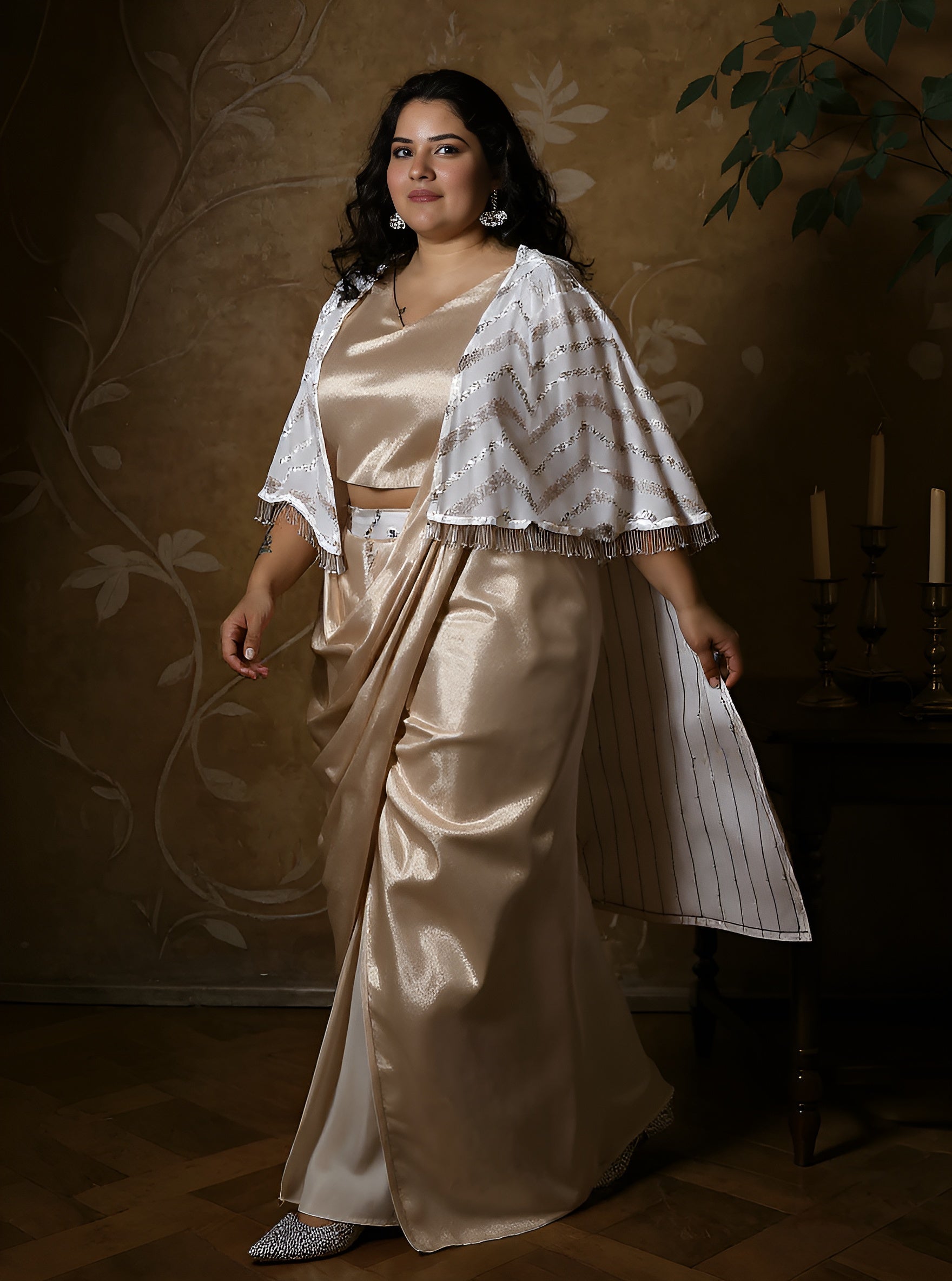 Bijou Cape Pre-Draped Saree