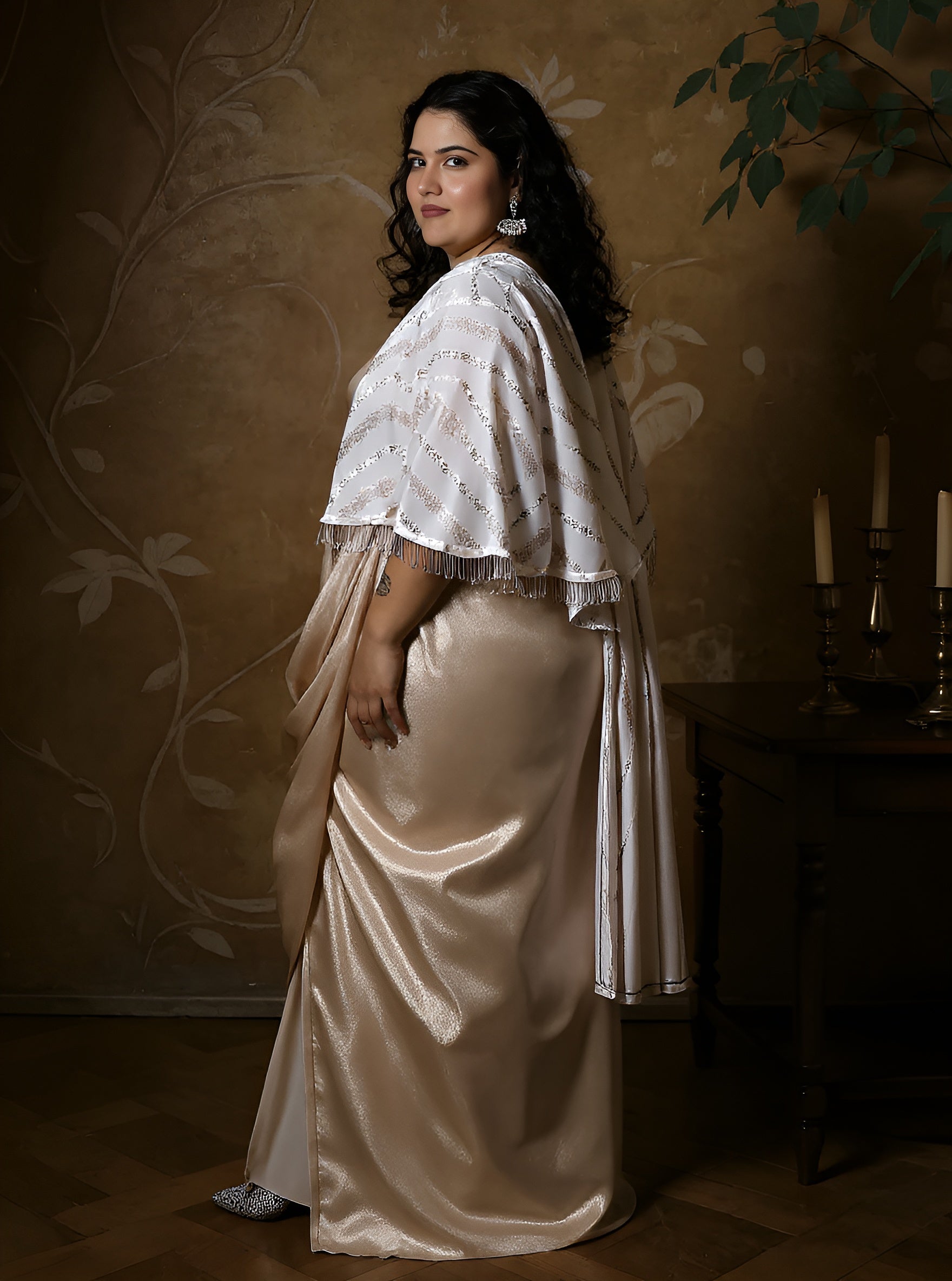 Bijou Cape Pre-Draped Saree