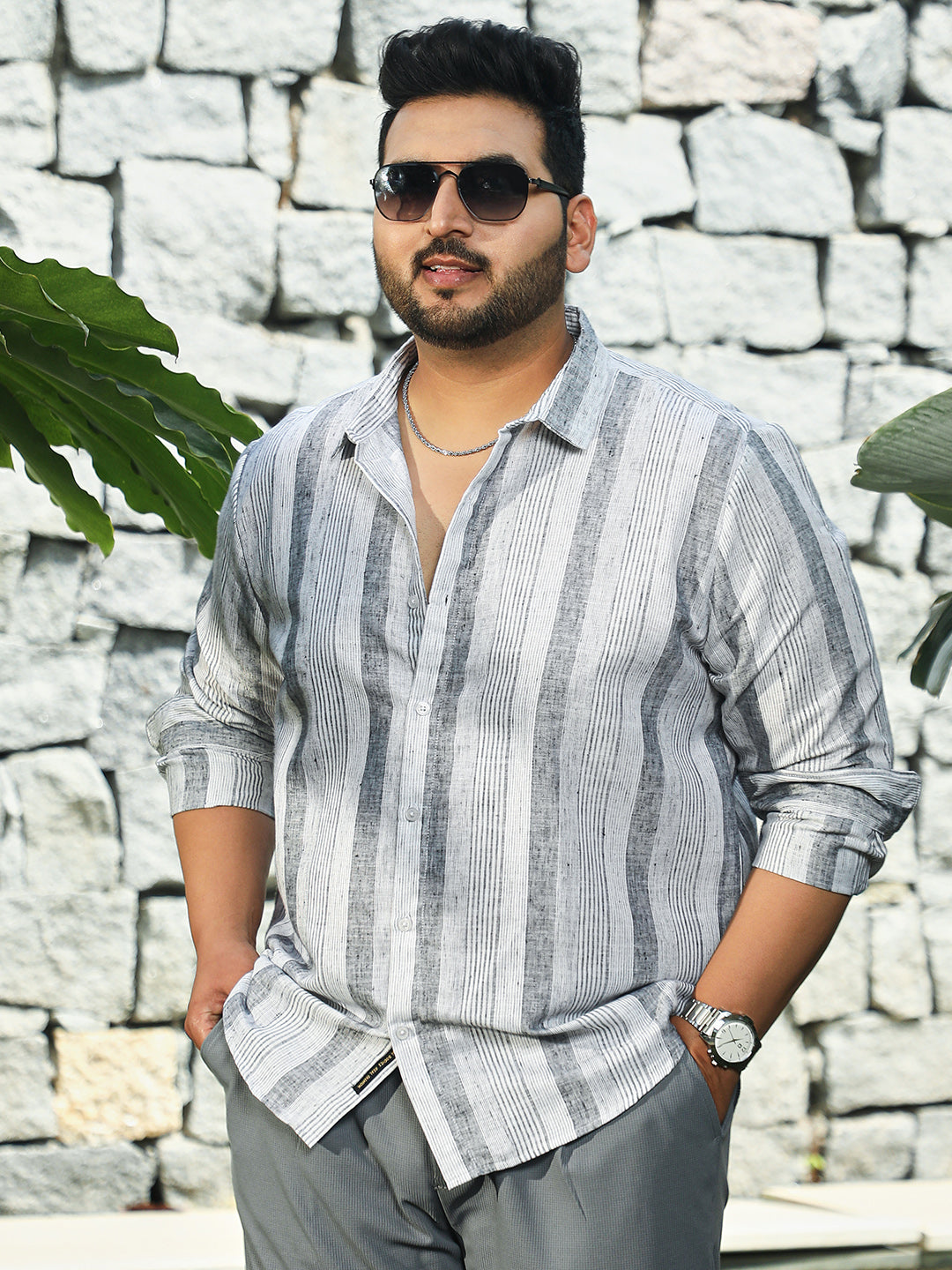 Pincandy-Striped Regular Shirt