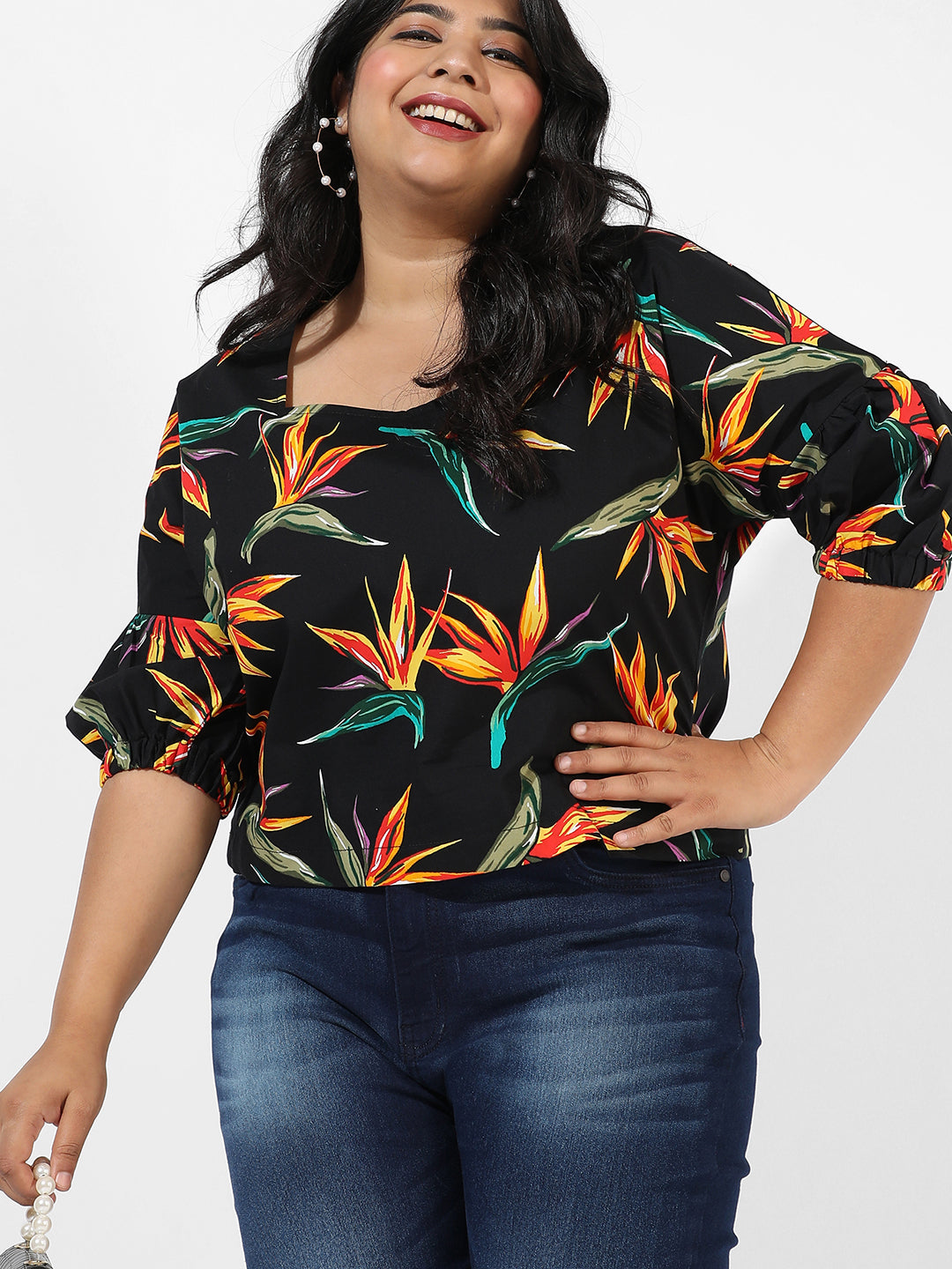 Floral Design Casual Top