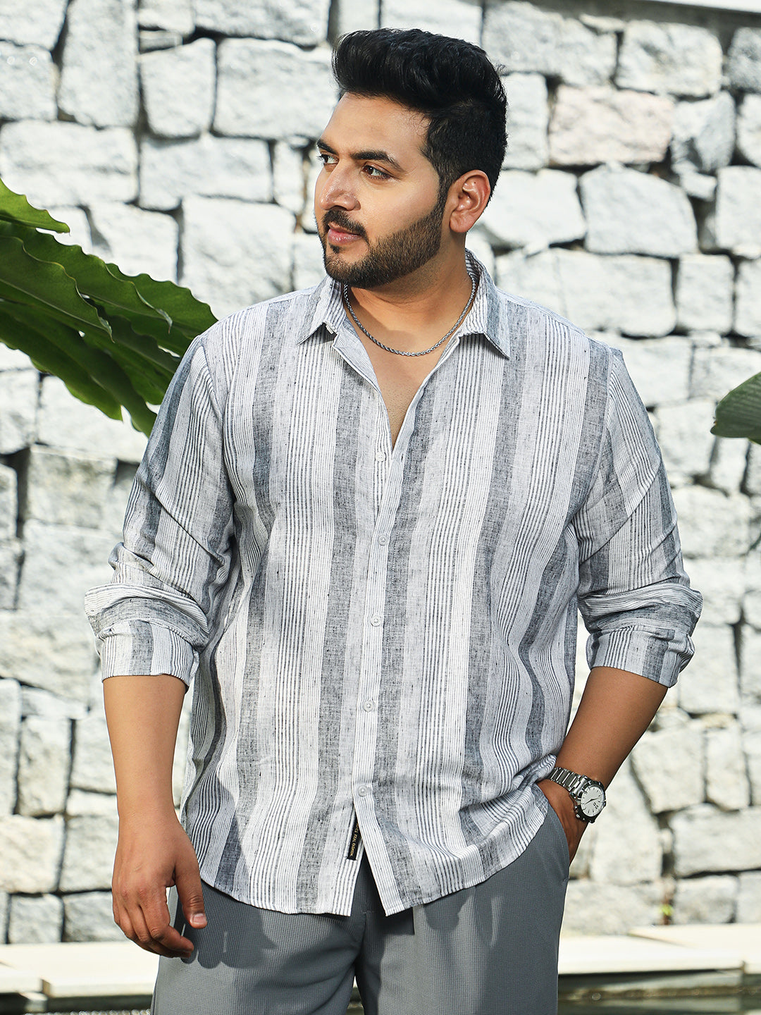 Pincandy-Striped Regular Shirt