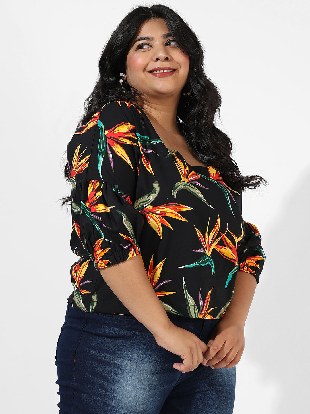 Floral Design Casual Top