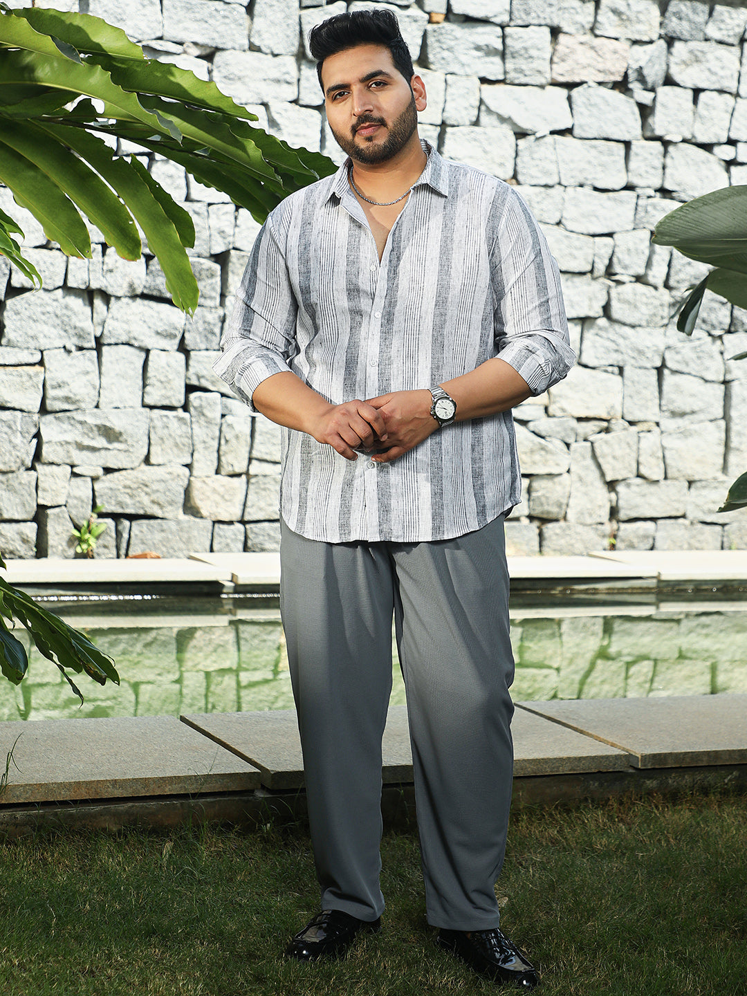 Pincandy-Striped Regular Shirt