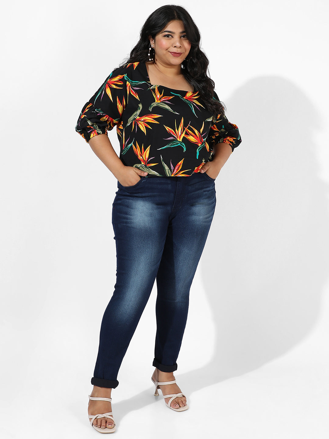 Floral Design Casual Top