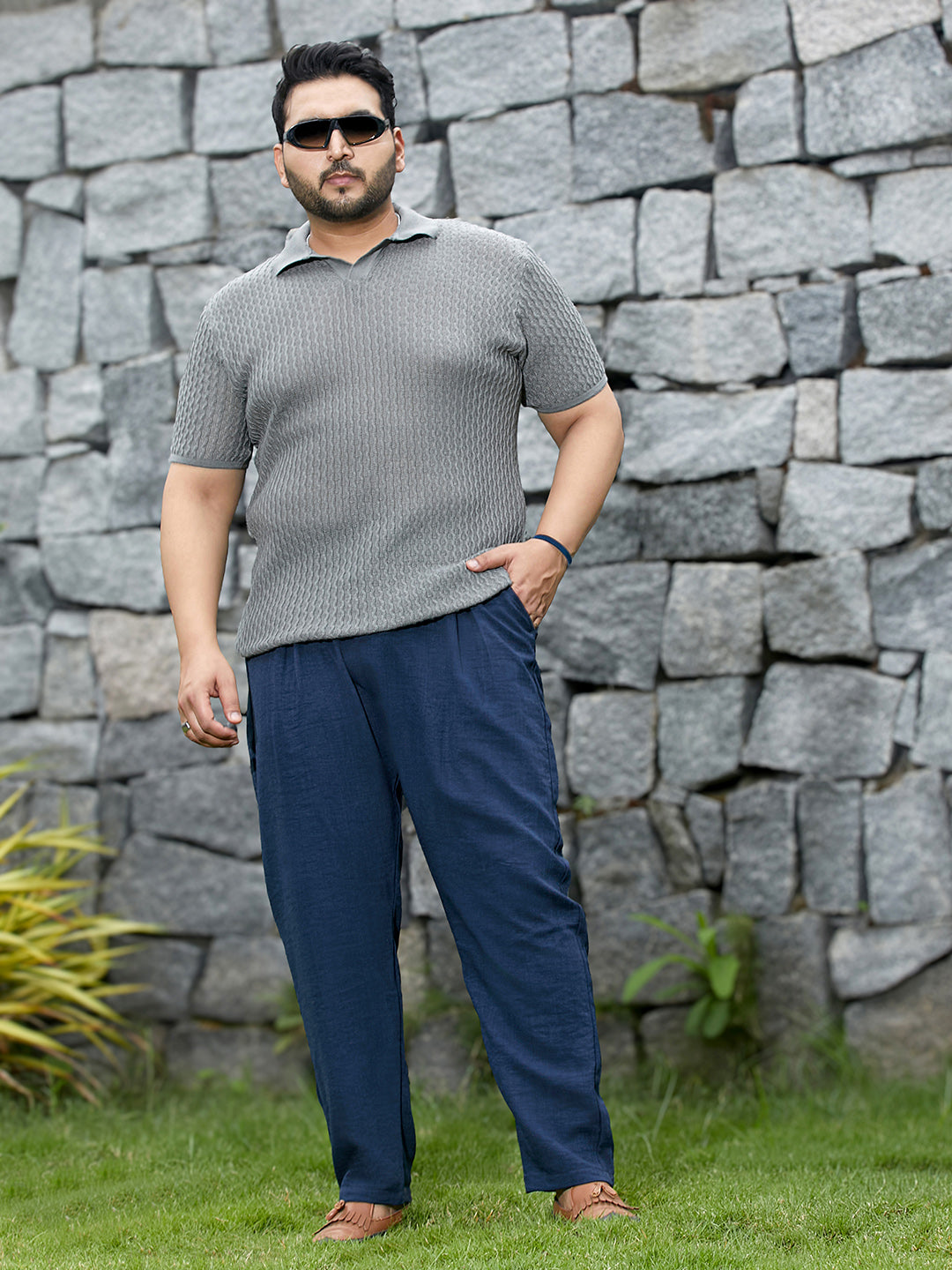 Swirl-Textured Polo T-Shirt