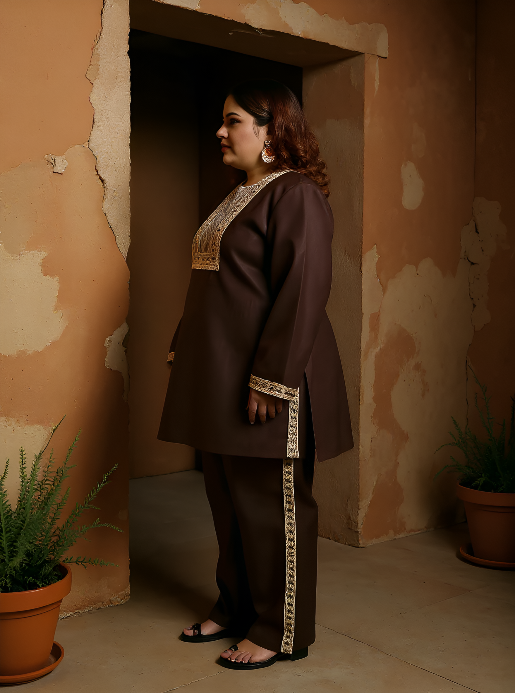 Schiffli-Block Kurta Set