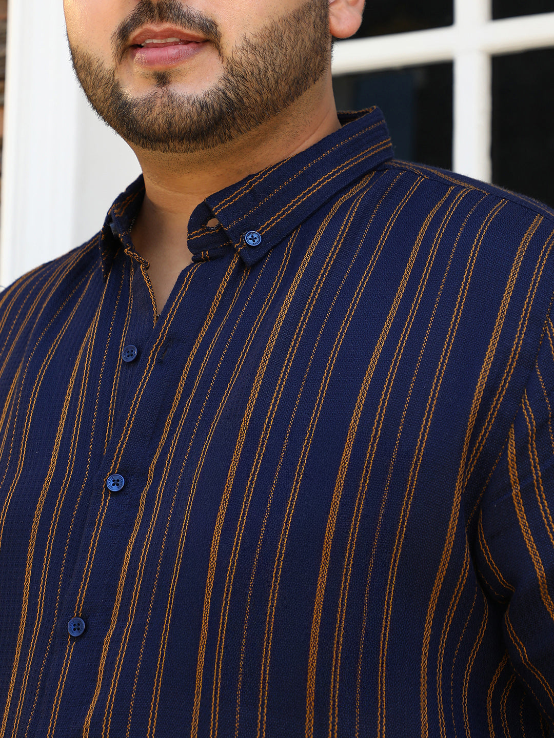 Multitrack-Striped Regular Shirt