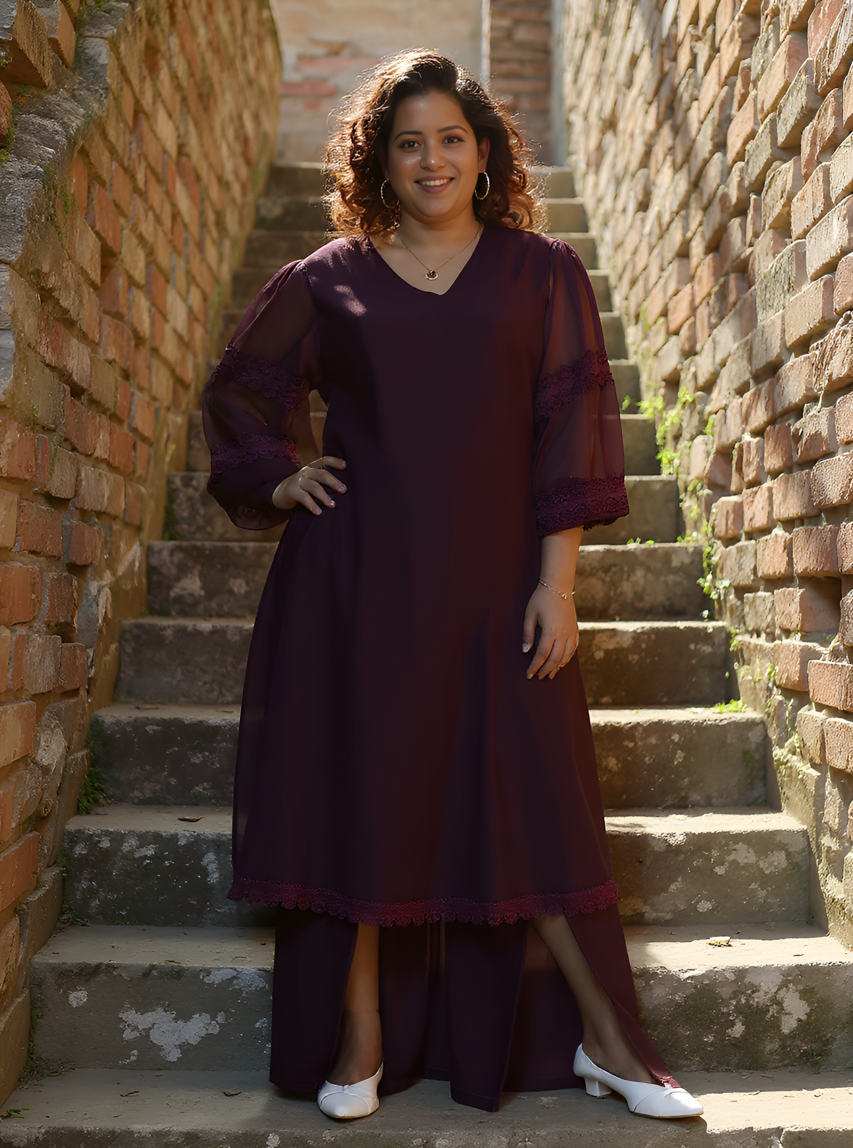 Solid Flared Kurta Set