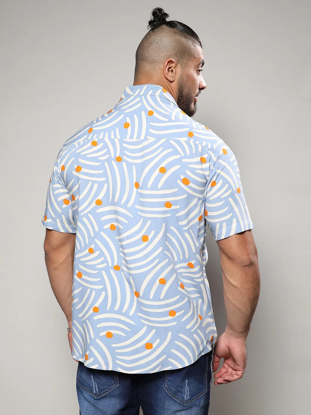 Abstract Print Button Up Shirt