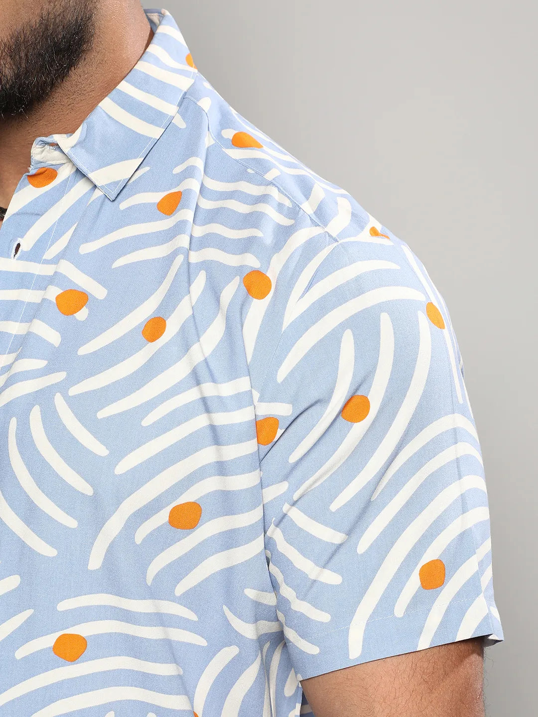 Abstract Print Button Up Shirt