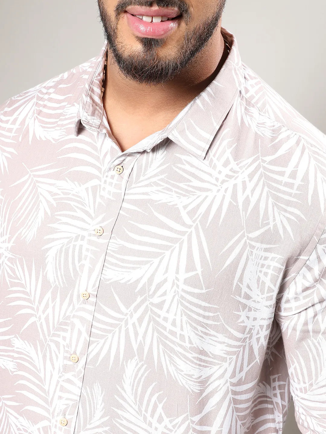 Beige Pinstriped Shirt