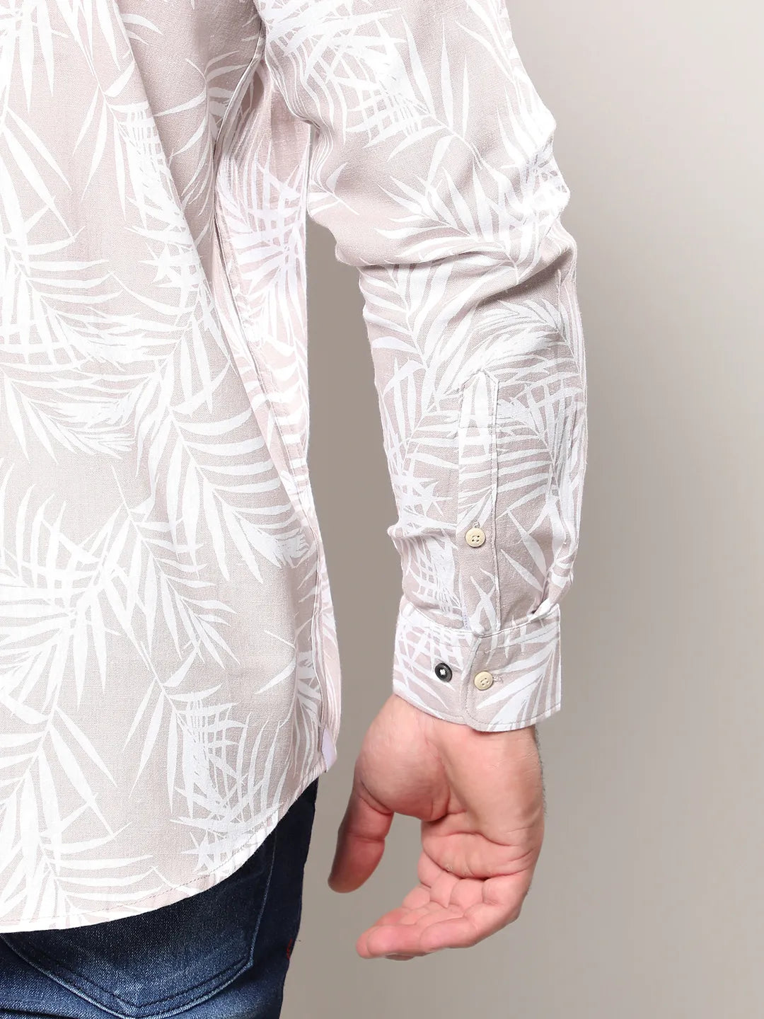 Beige Pinstriped Shirt