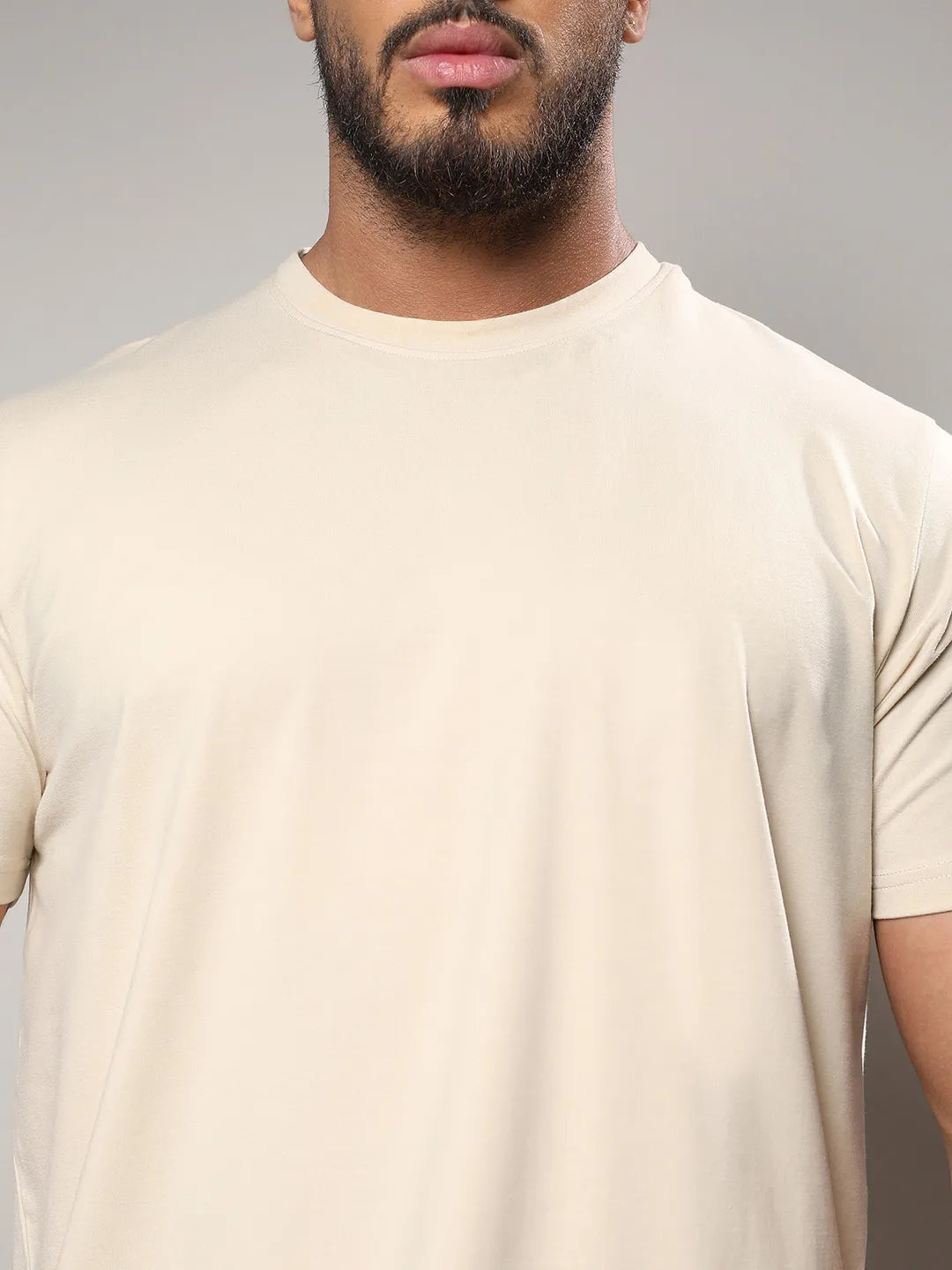 Beige Basic Regular Fit T-Shirt
