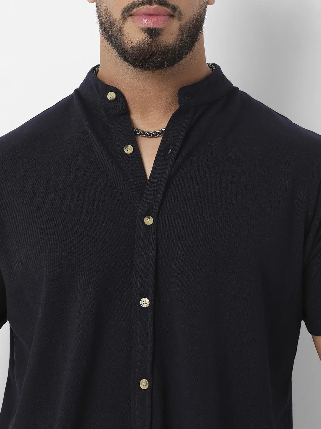 Black Solid Casual Shirt