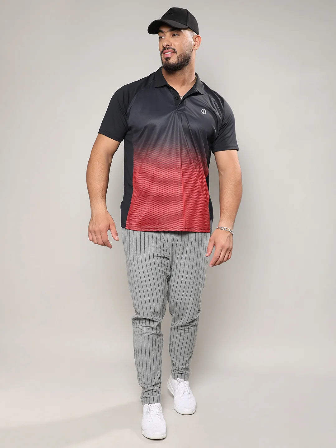 Black & Red Colourblocked Activewear T-Shirt