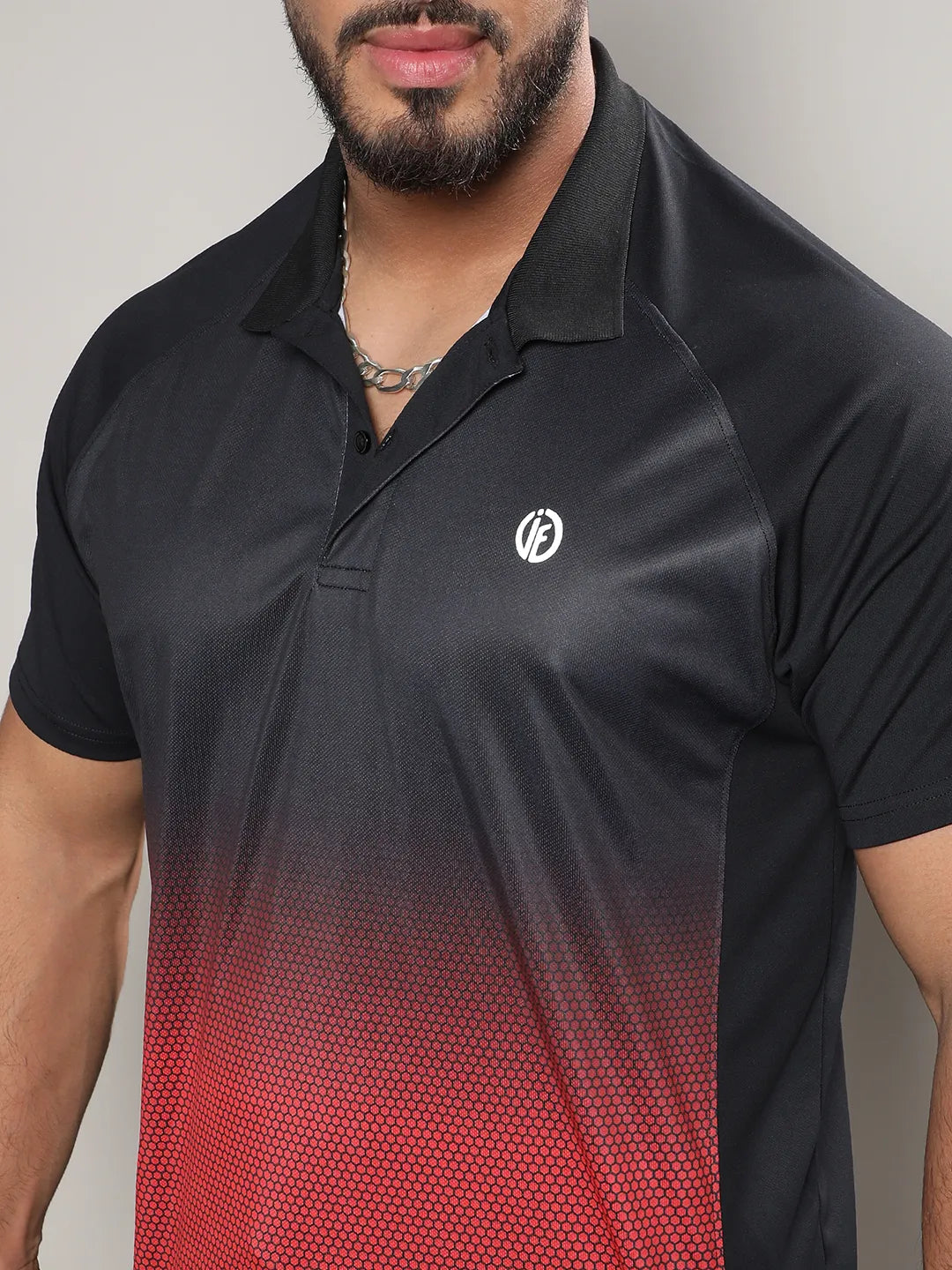 Black & Red Colourblocked Activewear T-Shirt