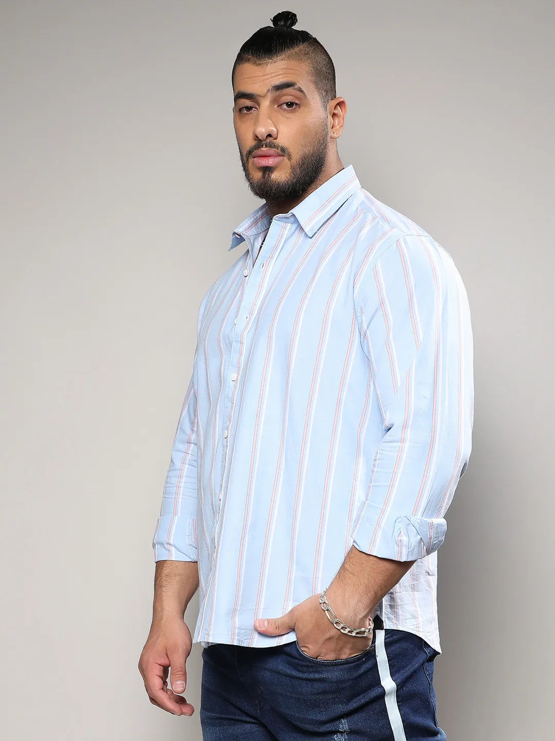 Blue Striped Cotton Shirt
