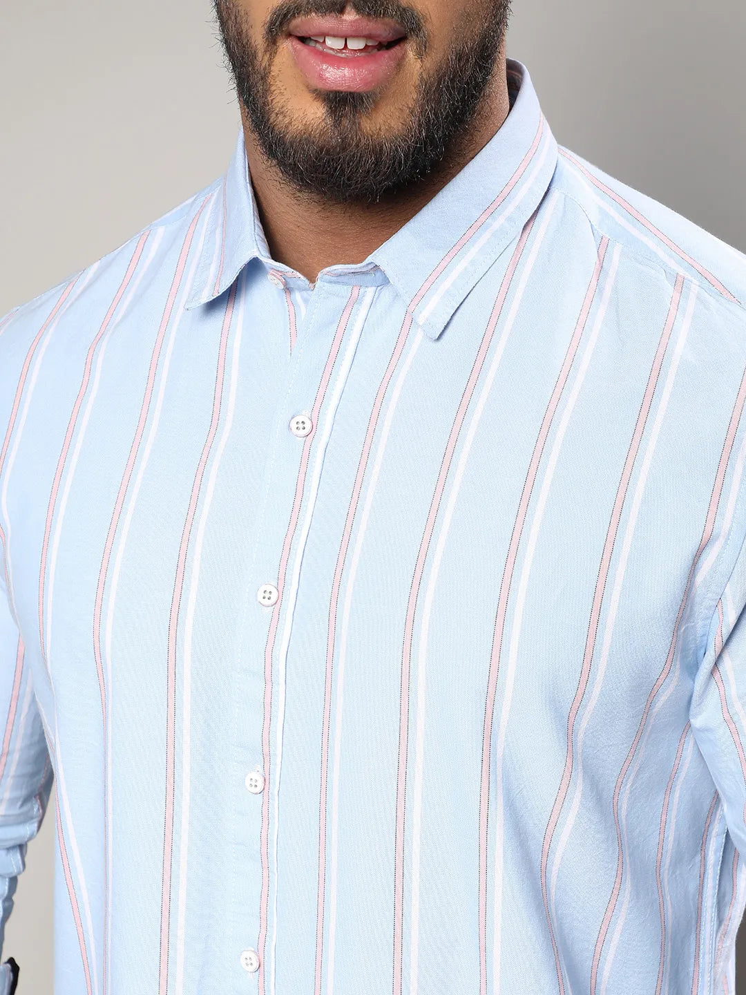 Blue Striped Cotton Shirt