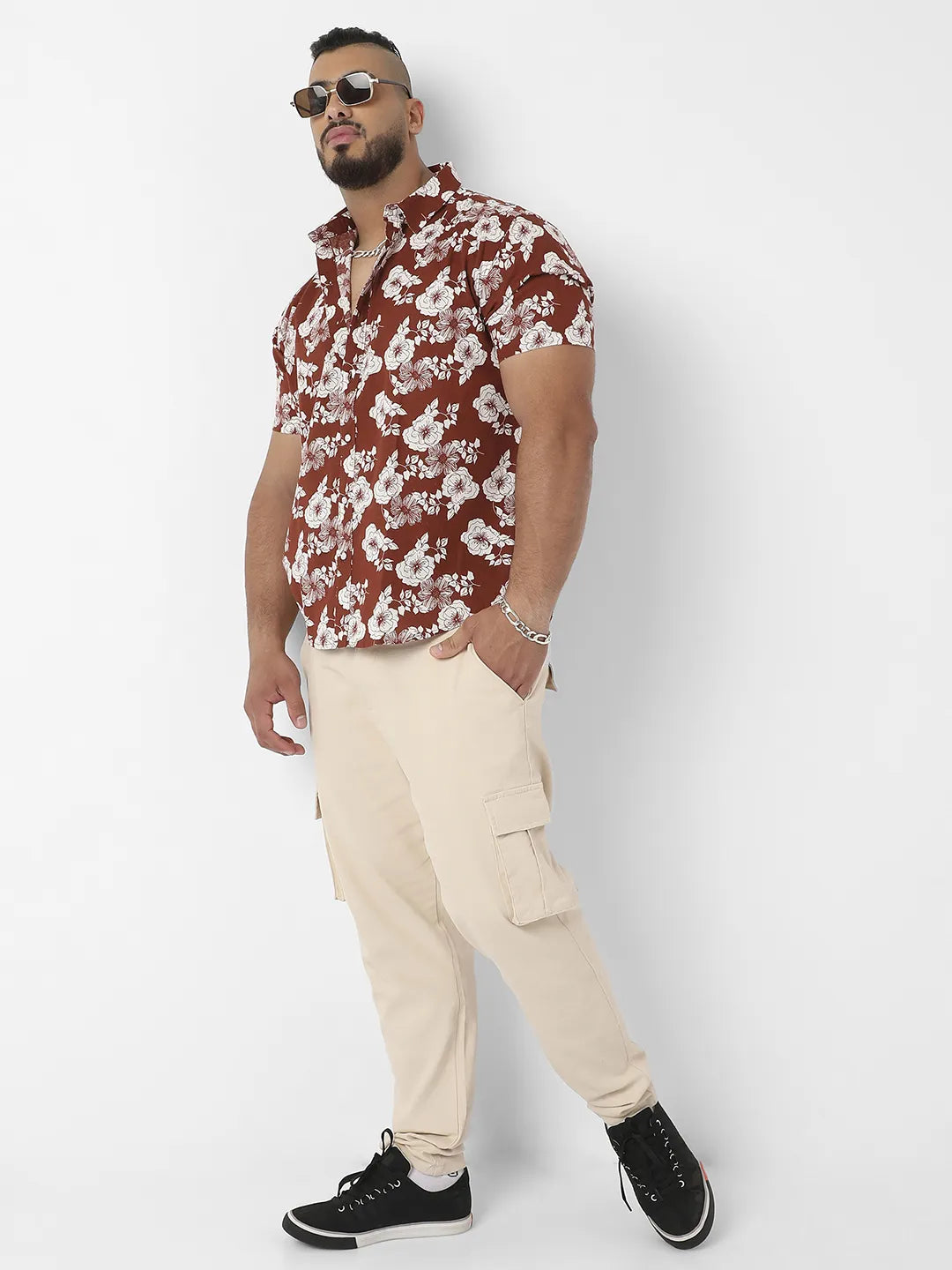 Brown Printed Casual Shirt