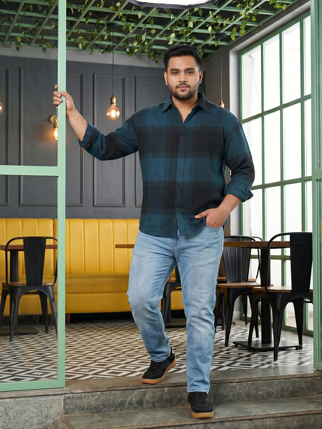 Teal Tartan Check Shirt