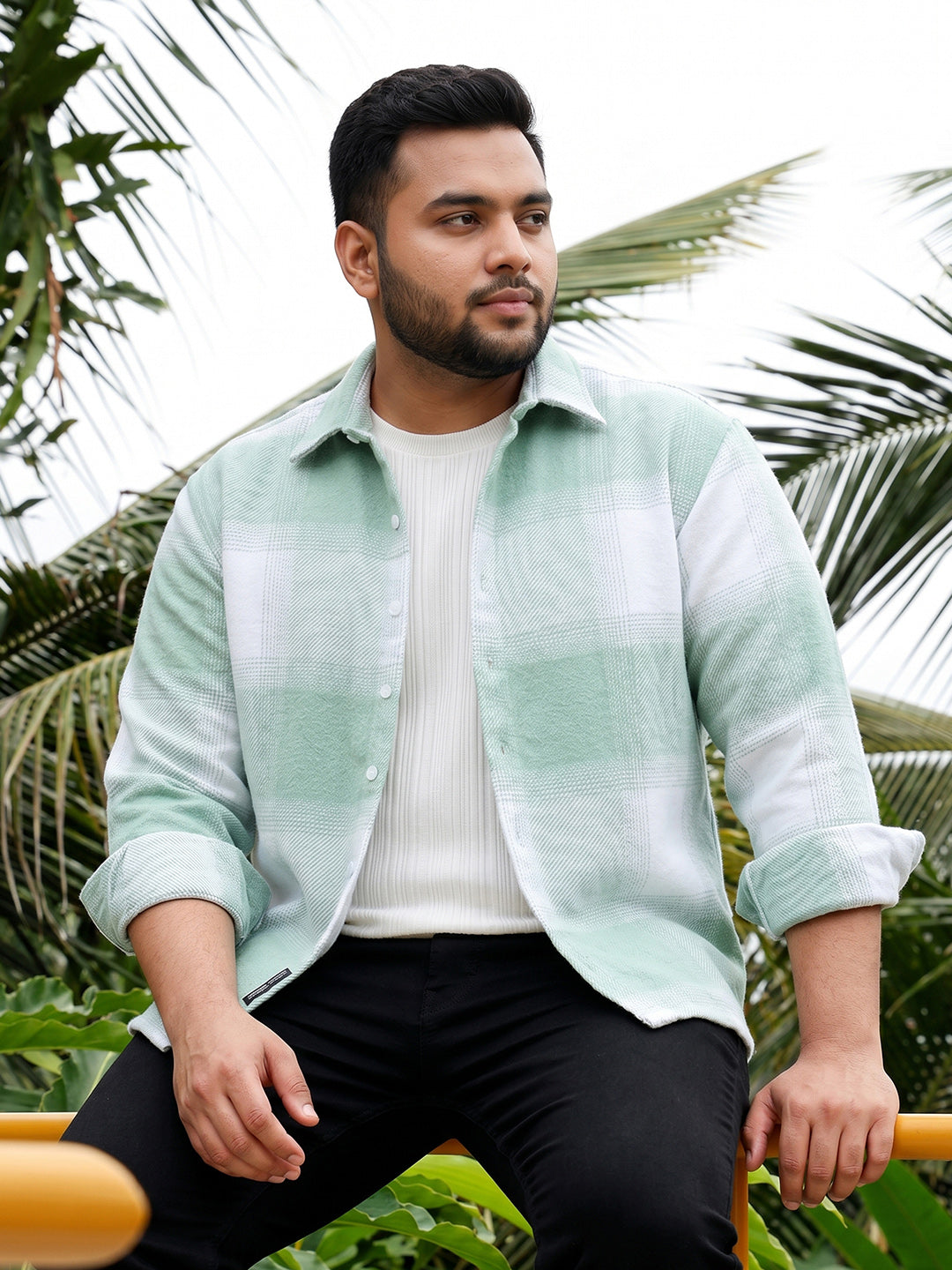 Pastel Green Checks Shirt