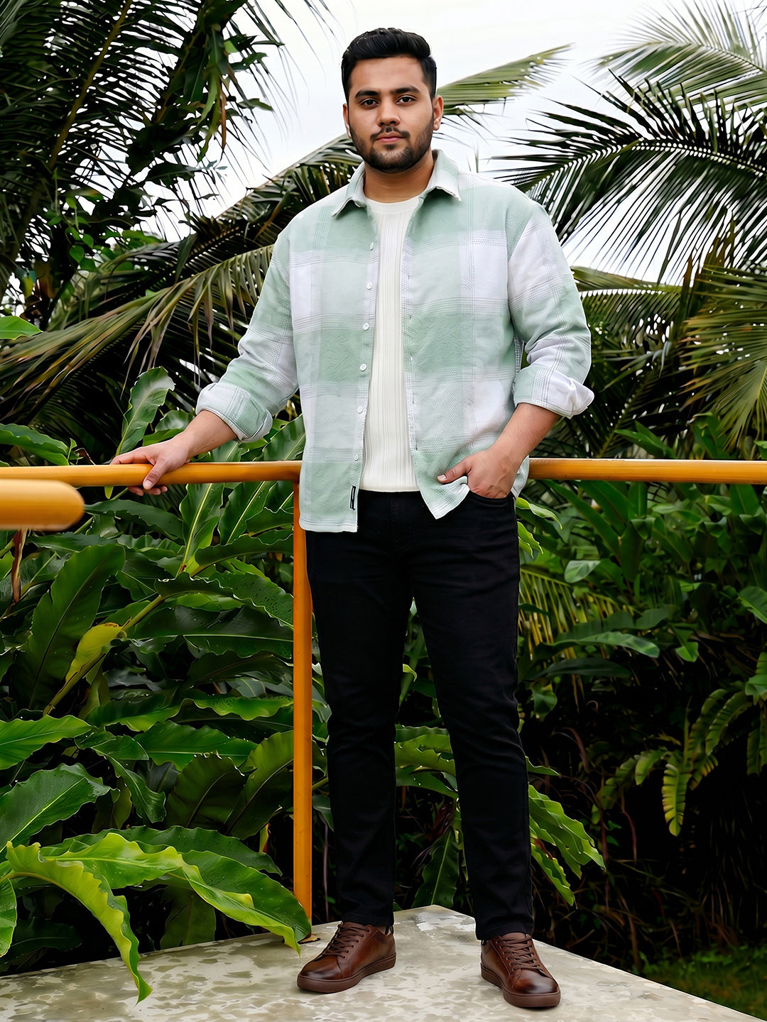 Pastel Green Checks Shirt