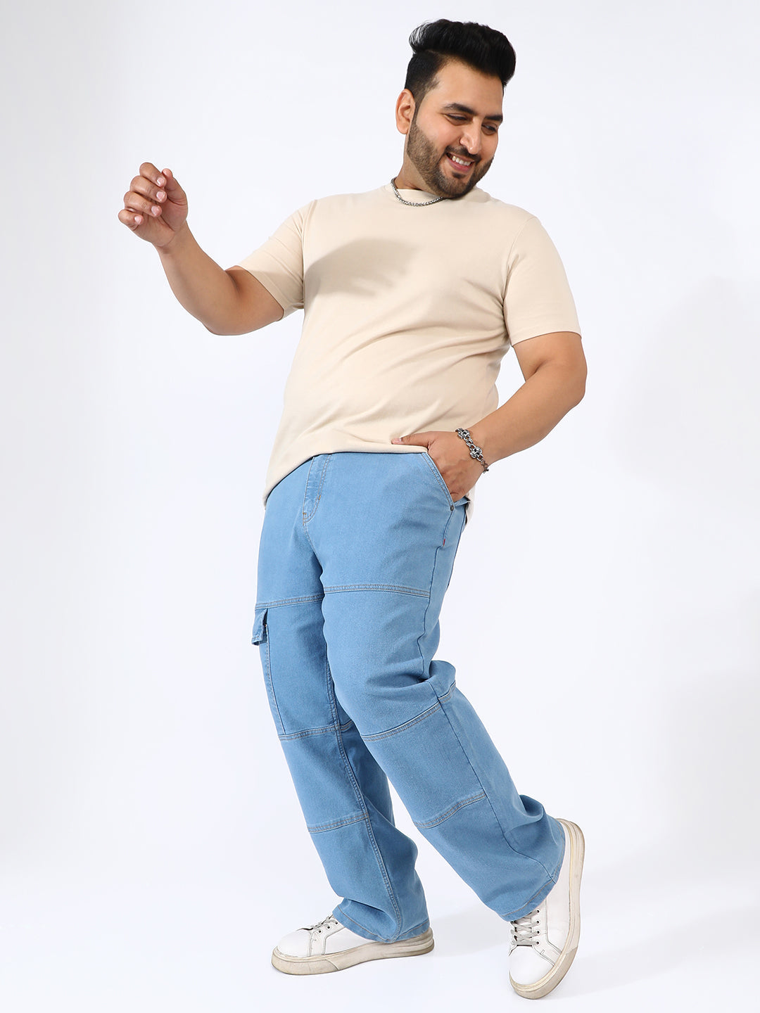 Panel Patch Pocket Denim Jeans