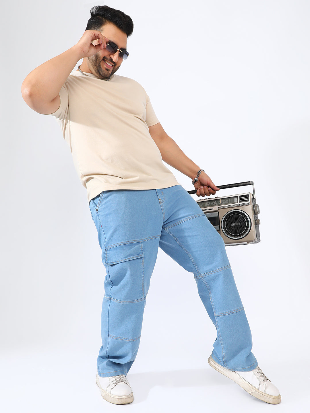 Panel Patch Pocket Denim Jeans