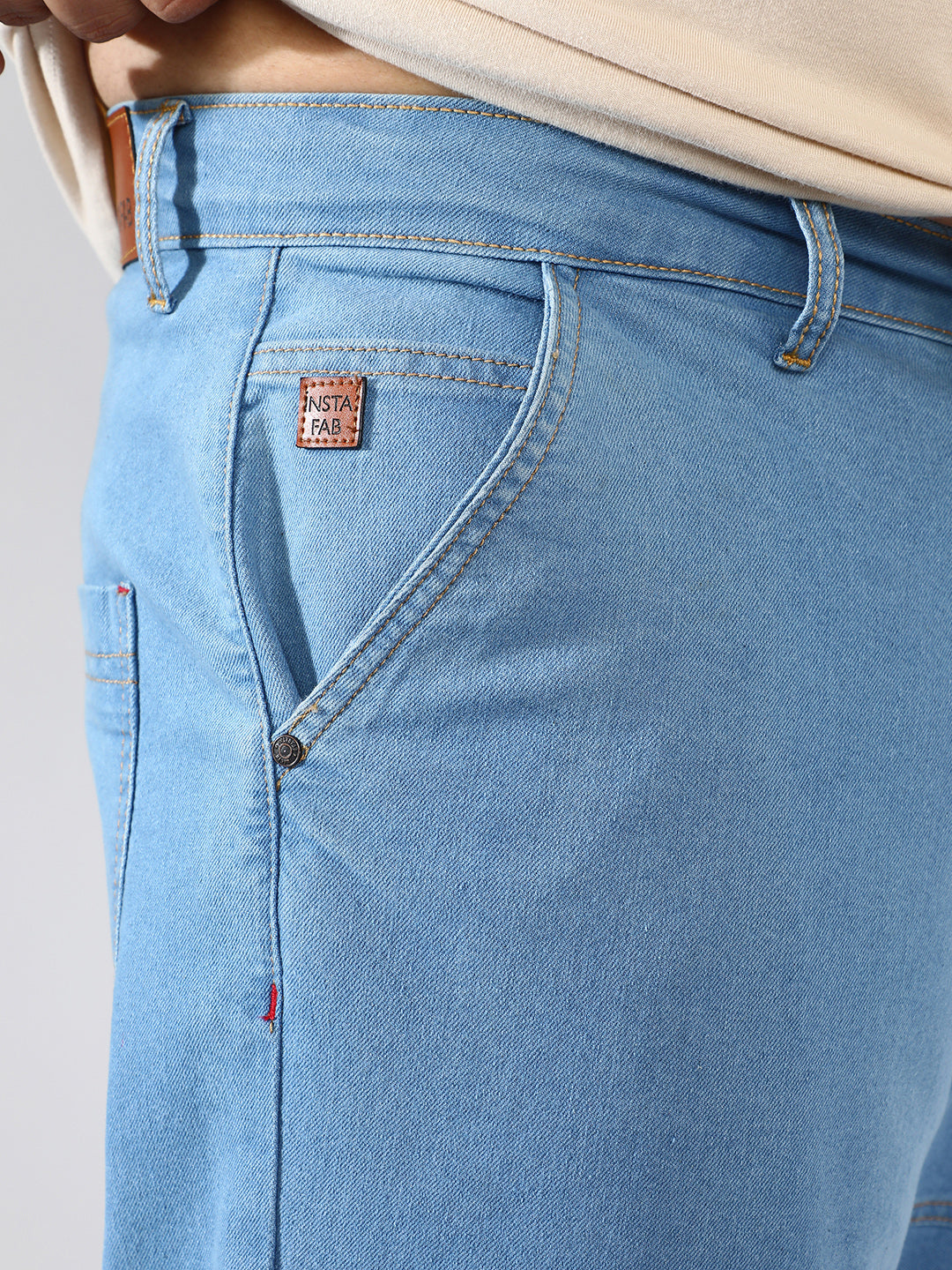 Panel Patch Pocket Denim Jeans