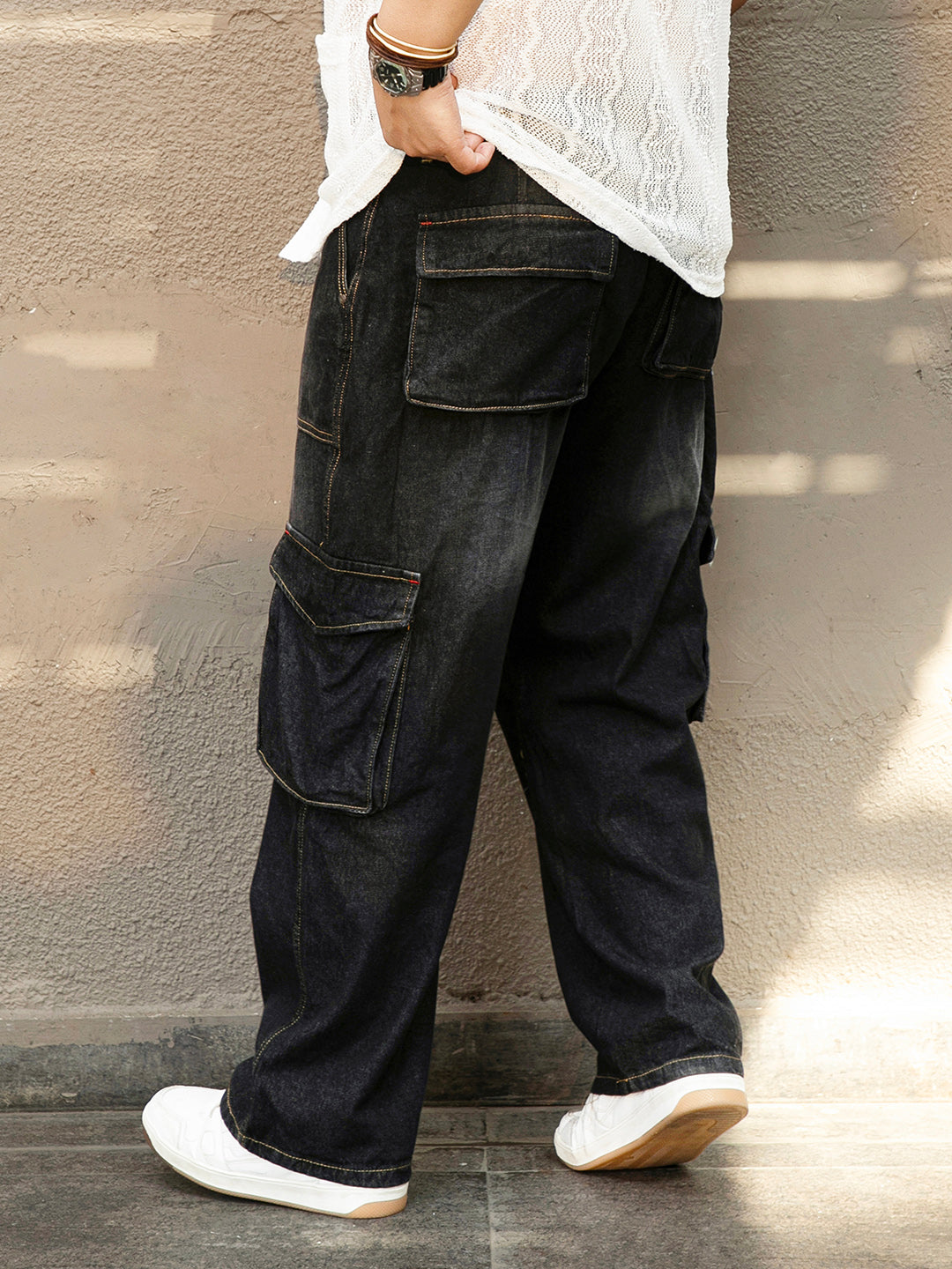 Washed Carpenter-Utility Denim Jeans