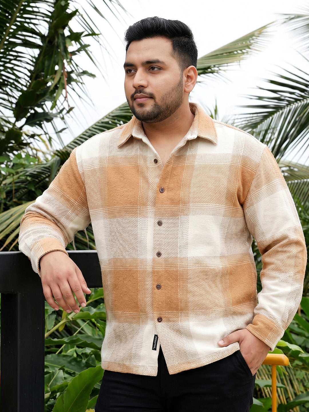 Tan Tartan Check Shirt