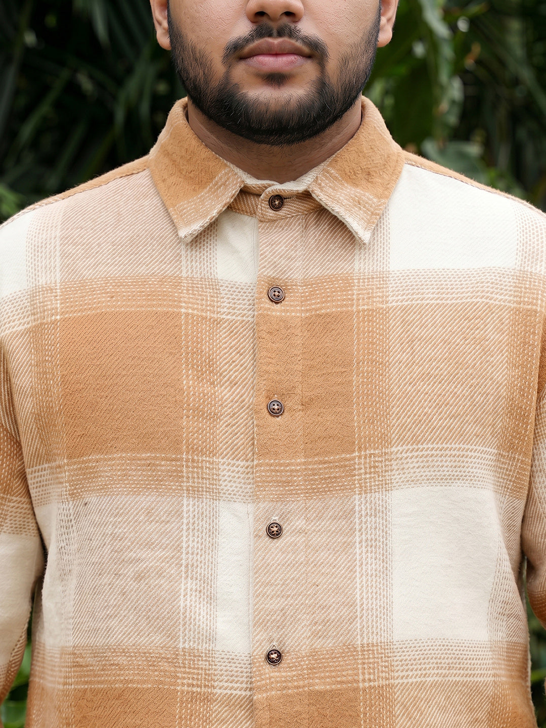 Tan Tartan Check Shirt