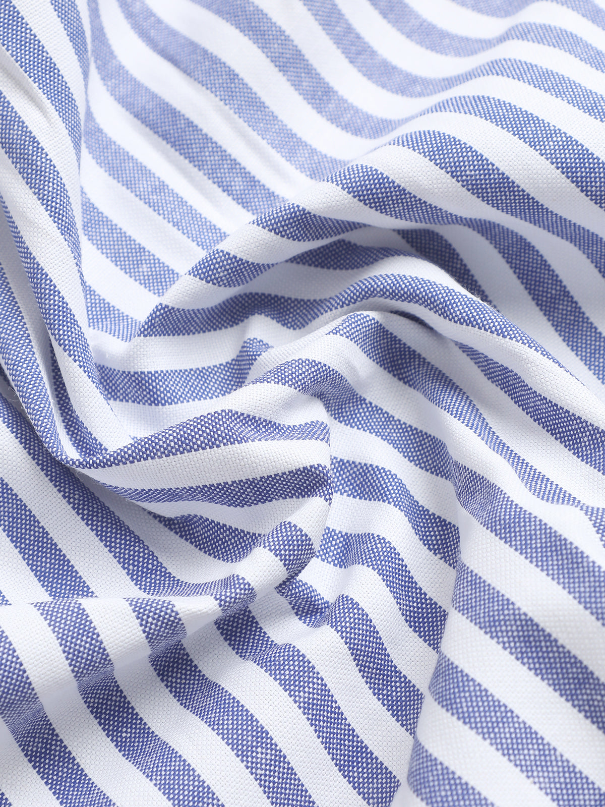 Instafab Plus Men's Blue & White Striped Oxford Cotton Shirt - view 8