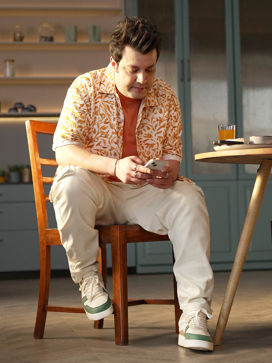 Brown Foliage Strokes Shirt