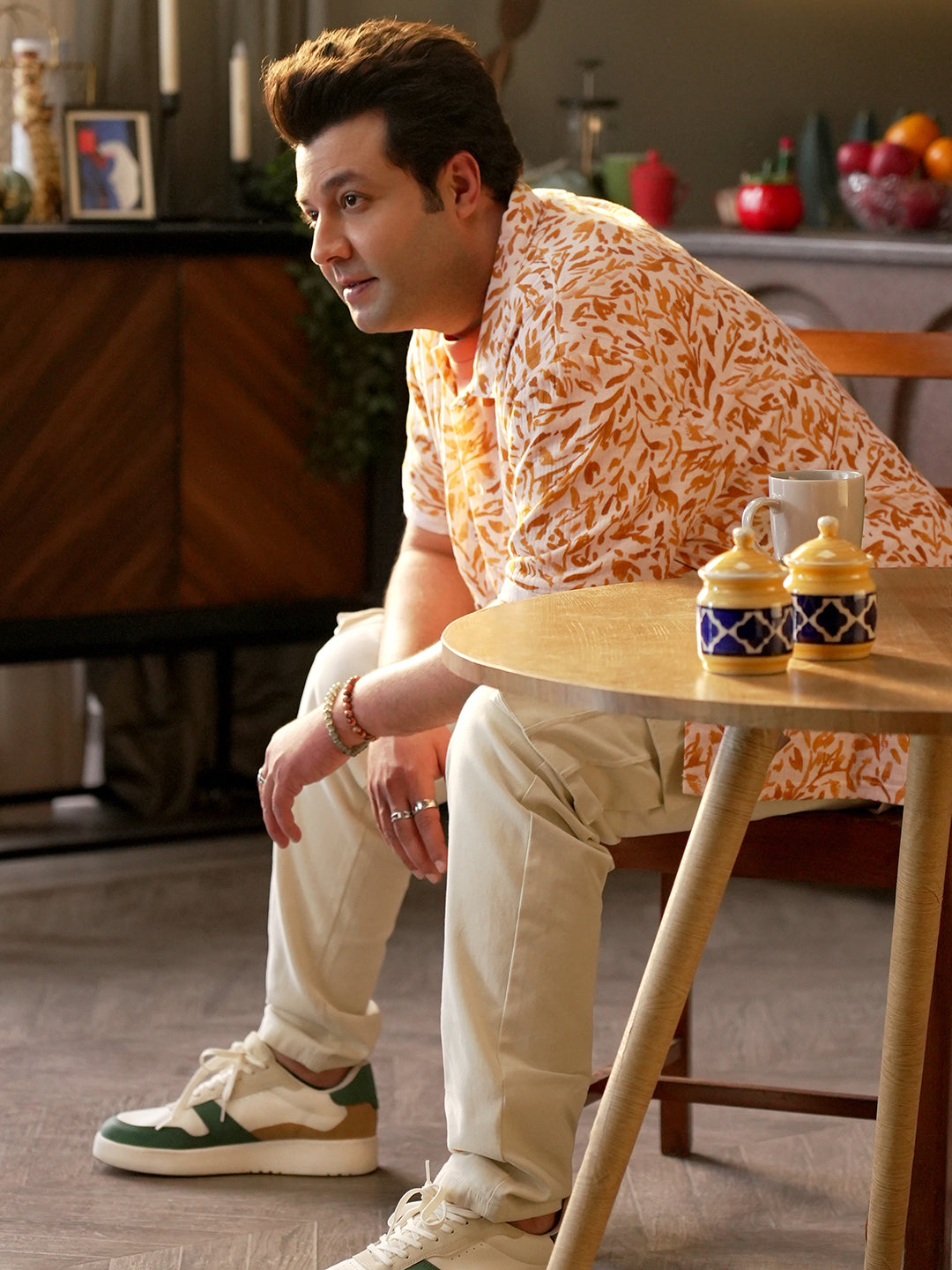 Brown Foliage Strokes Shirt