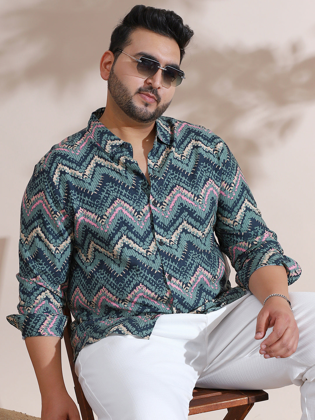 EcoLiva Abstract Zig Zag Shirt