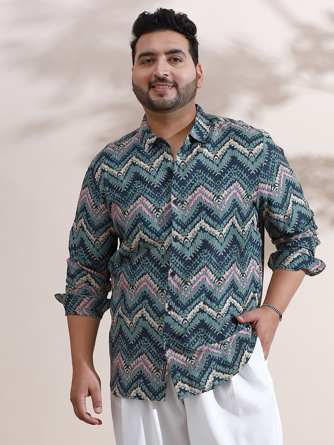 EcoLiva Abstract Zig Zag Shirt