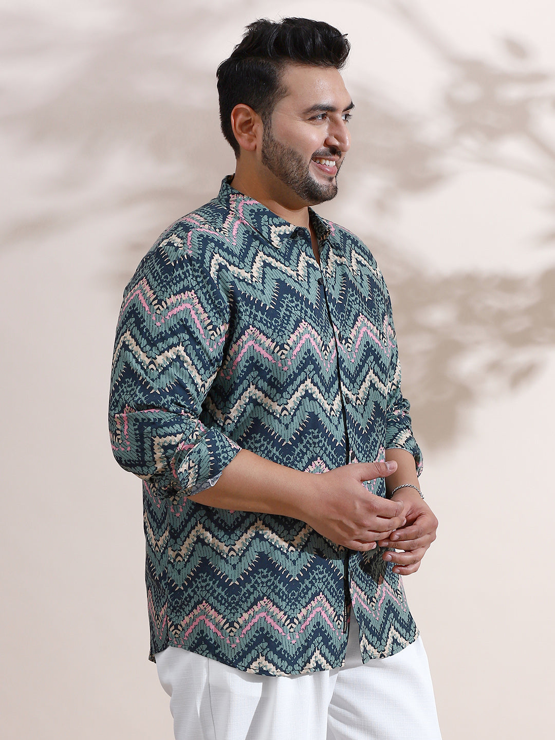 EcoLiva Abstract Zig Zag Shirt