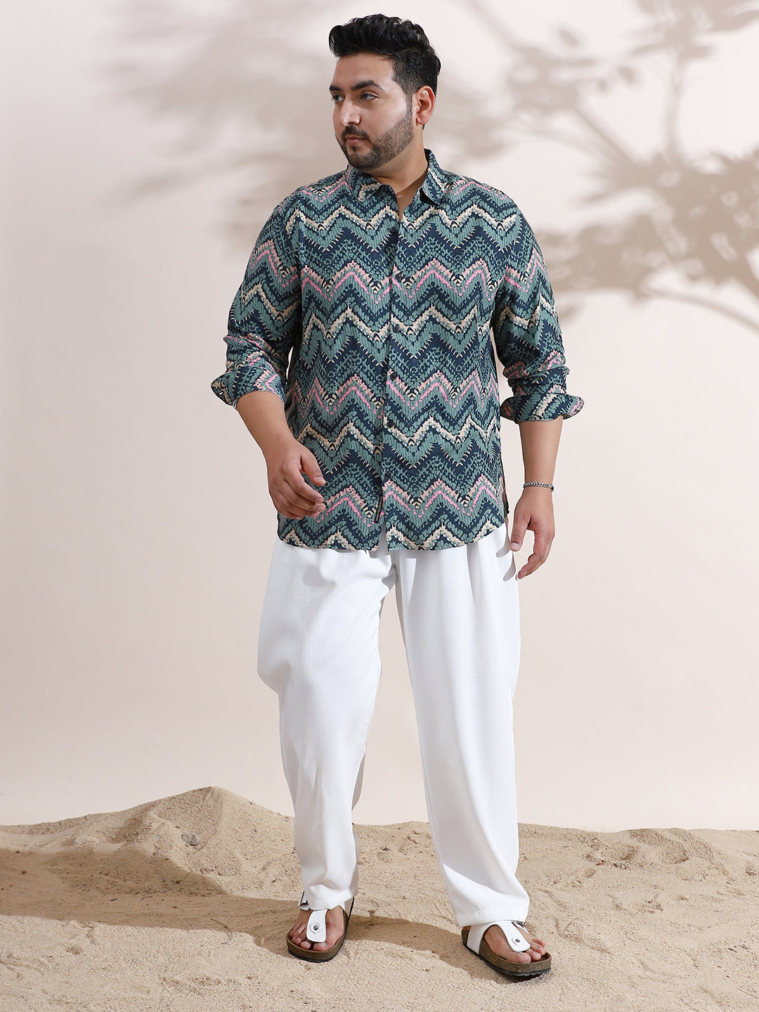 EcoLiva Abstract Zig Zag Shirt