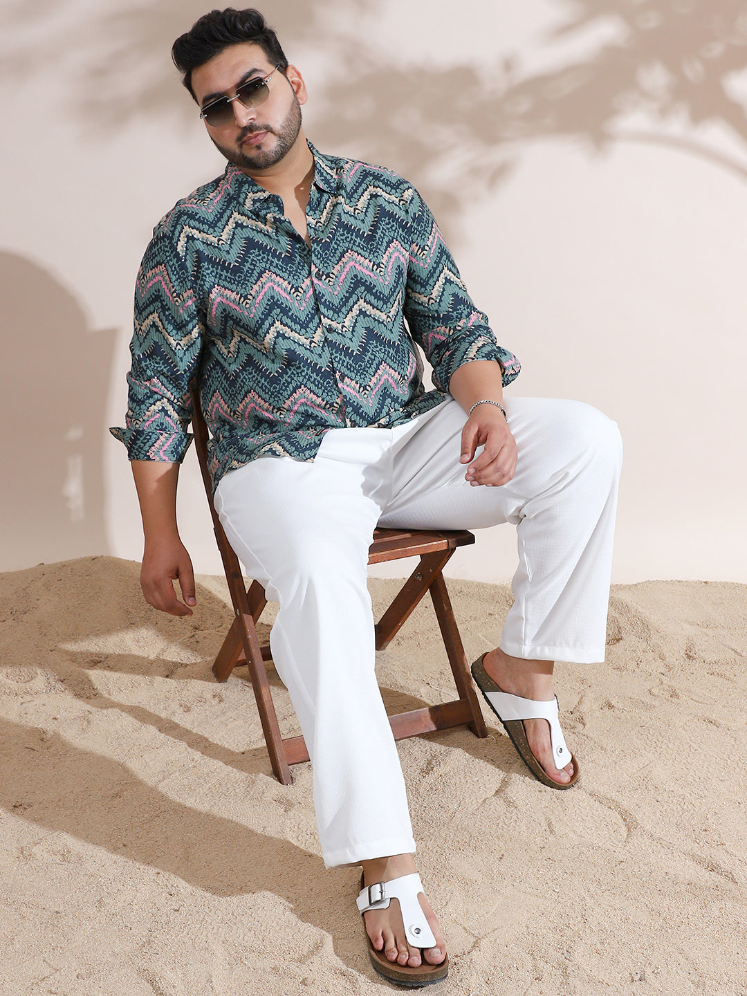 EcoLiva Abstract Zig Zag Shirt