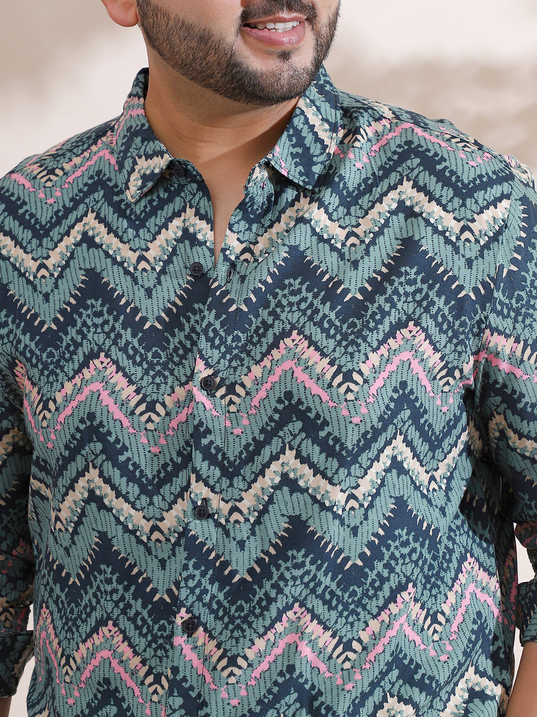 EcoLiva Abstract Zig Zag Shirt