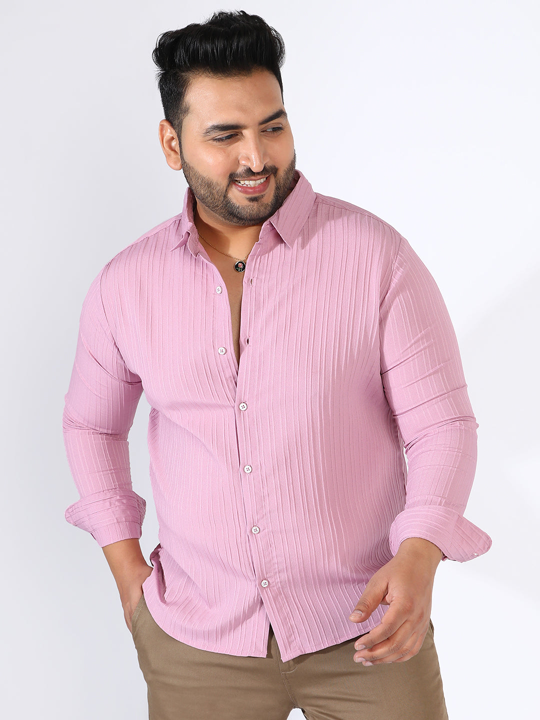 Self-Design Striped Shirt