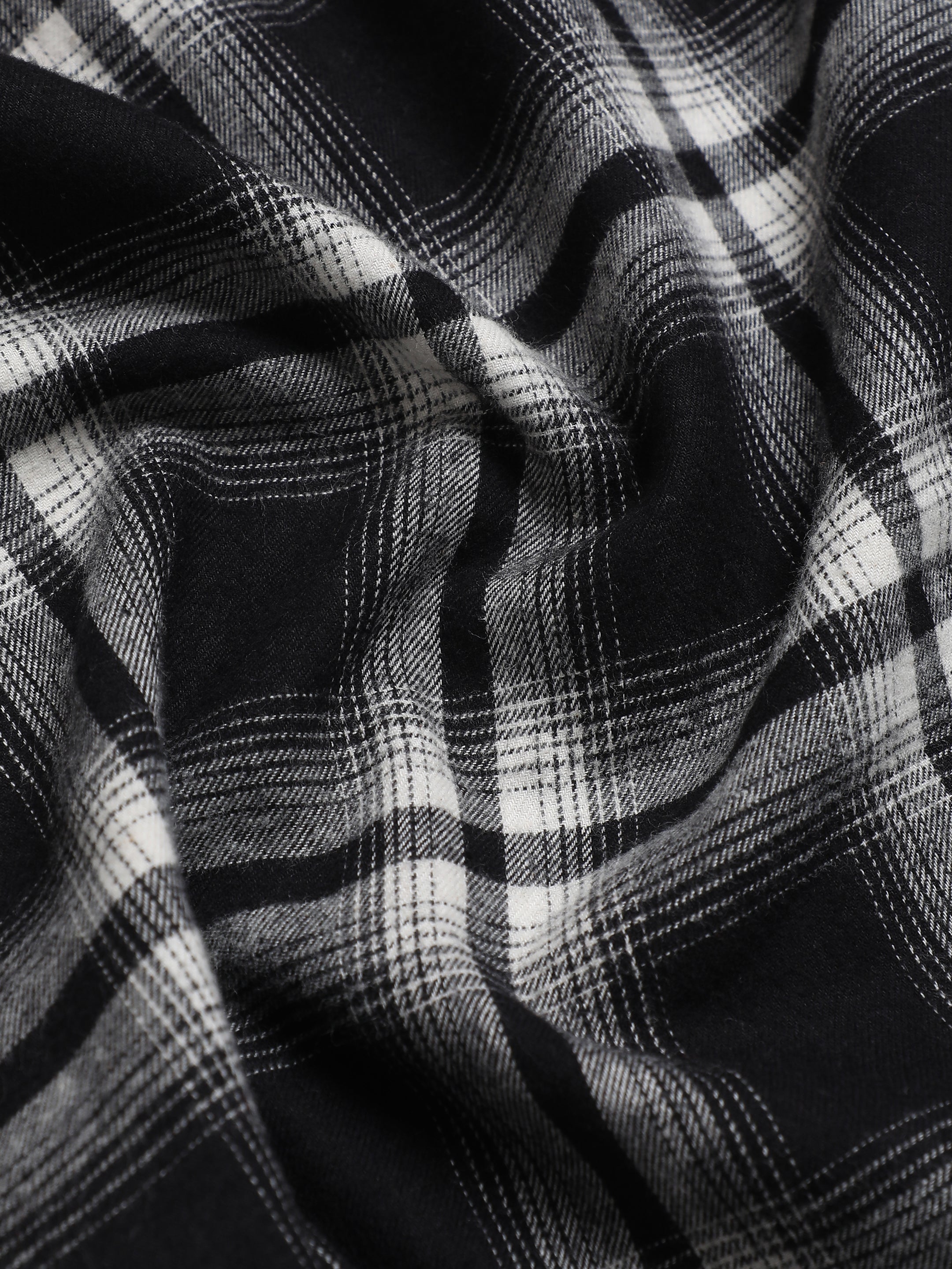 Instafab Plus Men's Black & White Checkered Cotton Shirt - view 7