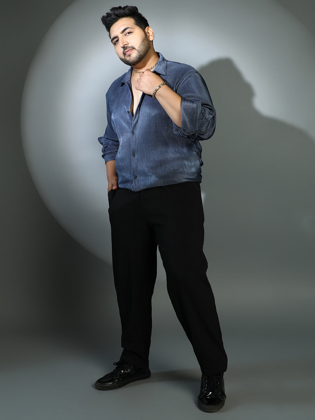 Textured-Pleat Shirt