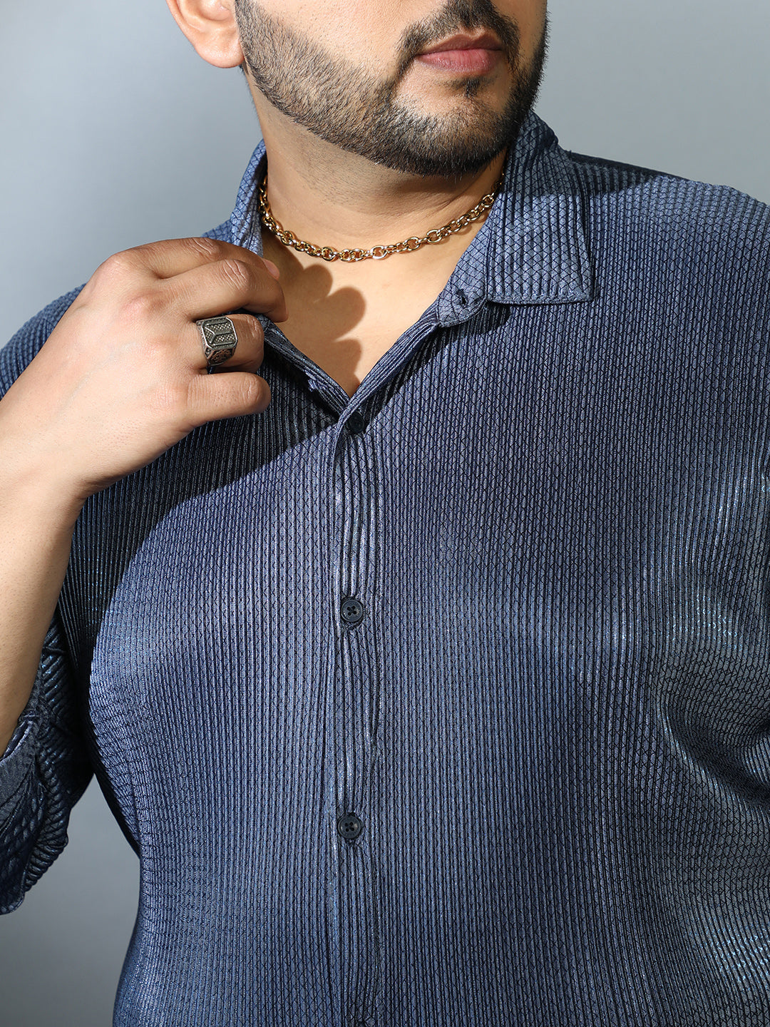 Textured-Pleat Shirt