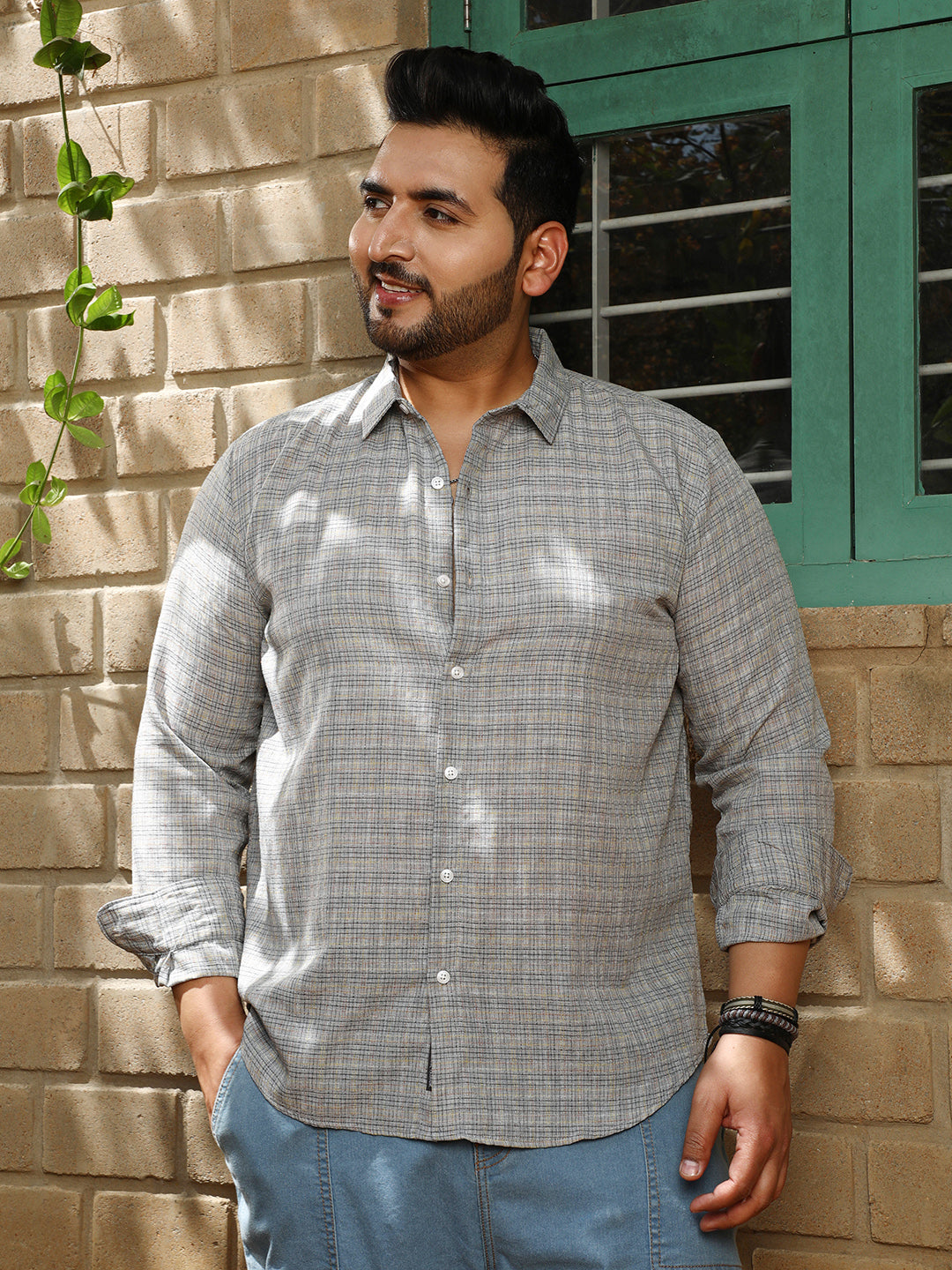 Micro-Tartan Plaid Shirt