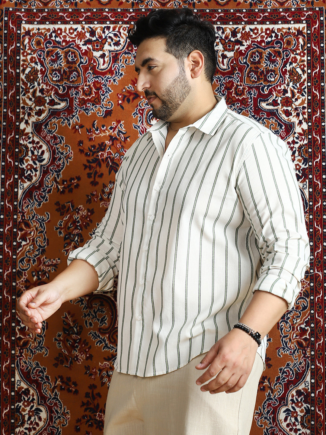 Lined Halo-Striped Shirt