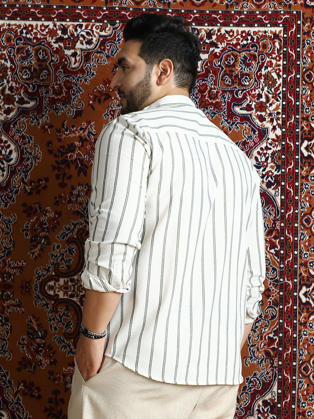 Lined Halo-Striped Shirt